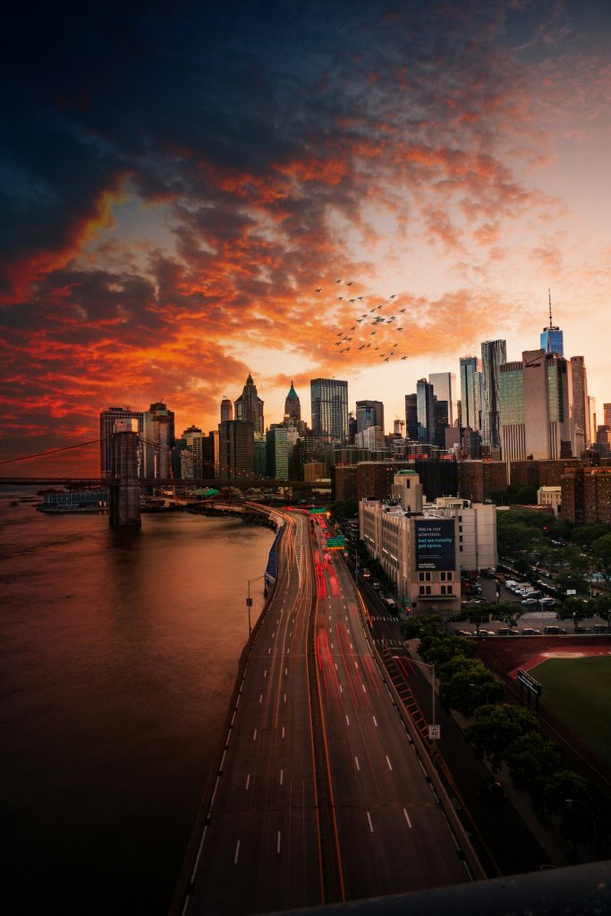 Sunset image of New York representing the finale of Goldman Sachs 10,000 Small Businesses program.